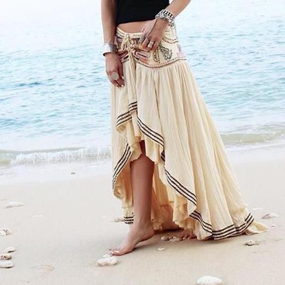 🔹New🔹Vintage Boho Drop Waist Skirt - Picture 2 of 7